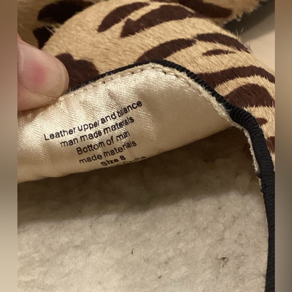 Birdies, Leopard print sherpa lined flats. Size 8. like new. - Picture 6 of 7